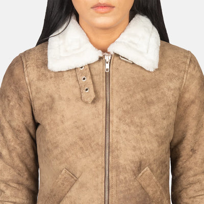 Soft Serenity Leather Bomber Jacket for Women