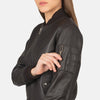 Solstice Leather Bomber Jacket for Women