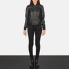 Solstice Leather Bomber Jacket for Women
