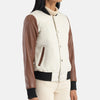 Style Spectrum Leather Bomber Jacket for women