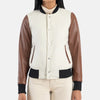 Style Spectrum Leather Bomber Jacket for women