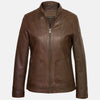 Surge Women Hooded Leather Jacket