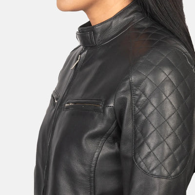 Urban Flair Leather Bomber Jacket for Women