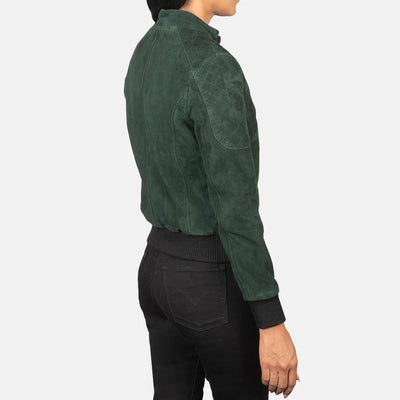 Urban Flair Leather Bomber Jacket for Women