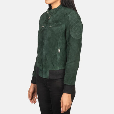 Urban Flair Leather Bomber Jacket for Women