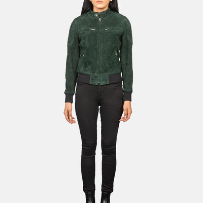 Urban Flair Leather Bomber Jacket for Women