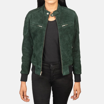 Urban Flair Leather Bomber Jacket for Women