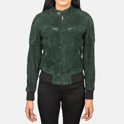 Urban Flair Leather Bomber Jacket for Women