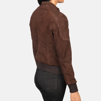 Urban Flair Leather Bomber Jacket for Women