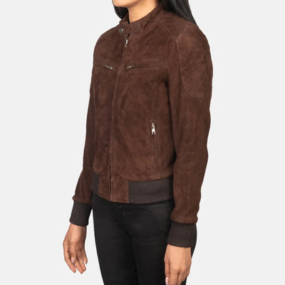 Urban Flair Leather Bomber Jacket for Women