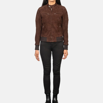 Urban Flair Leather Bomber Jacket for Women