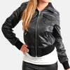 Urban Hues Women's Leather Bomber Jacket