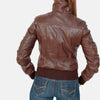 Urban Hues Women's Leather Bomber Jacket