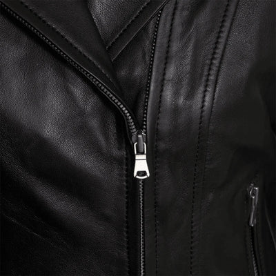 Veleria Leather Biker Jacket For Women