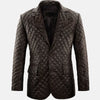 Vividity Double Button Men Leather Blazer