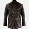 Vividity Double Button Men Leather Blazer