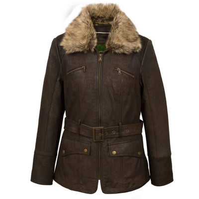Winifred Women's Brown Leather Jacket